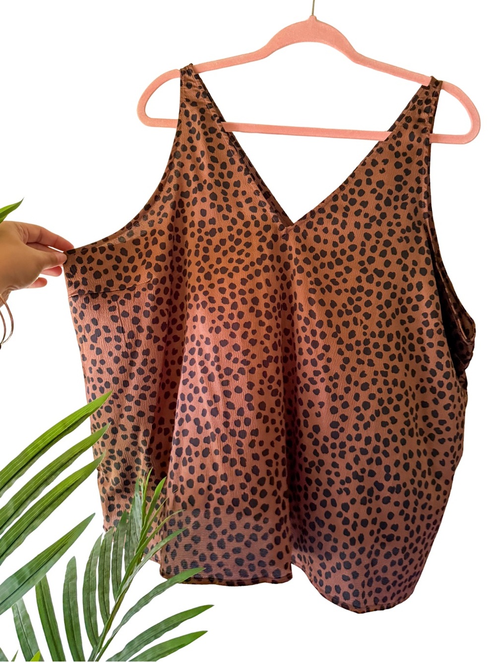 NWOT old navy | brown cheetah animal print v-neck tank top | sz XXL